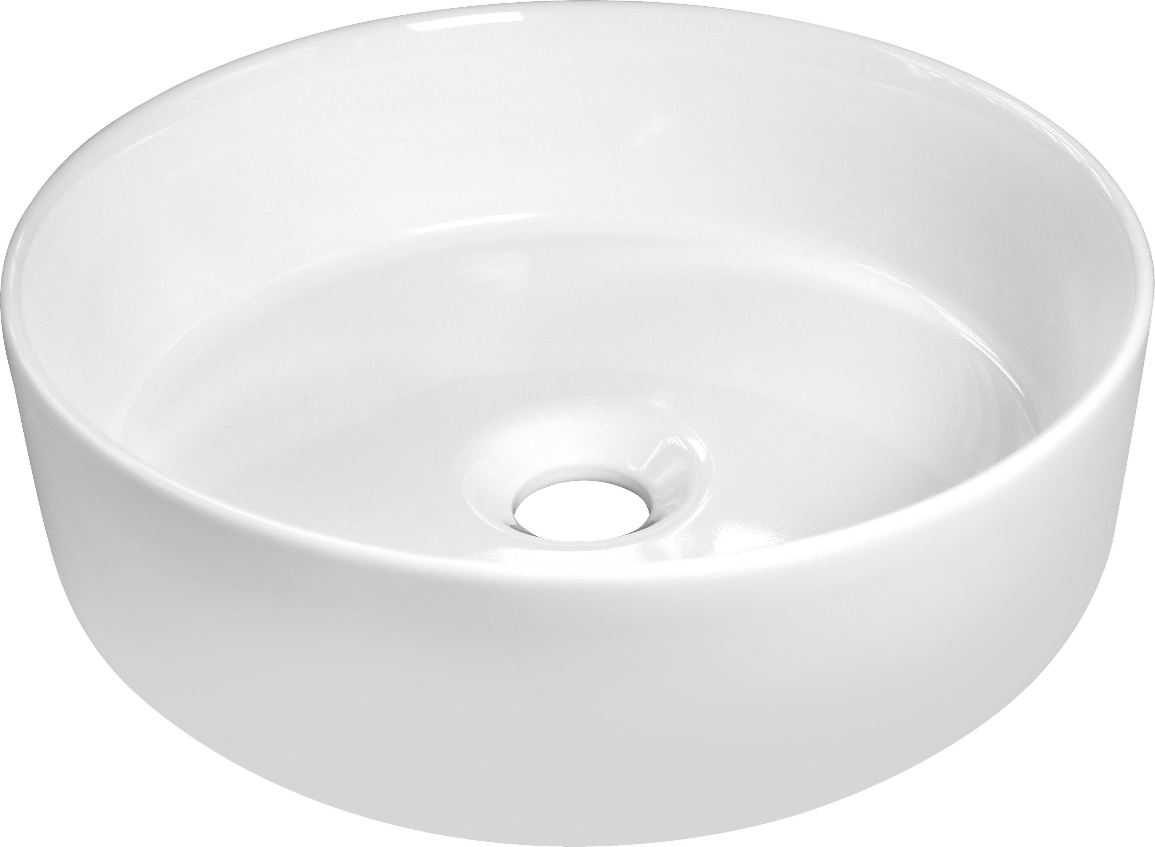 Deante Silia lavabo 36x36 cm circular sobre encimera blanco CDL_6U4S