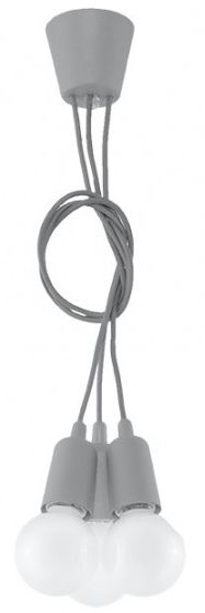 Sollux Lighting Diego lámpara colgante 3x60 W gris/gris ceniza SL.0576