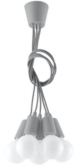 Sollux Lighting Diego lámpara colgante 5x60 W gris/gris ceniza SL.0577