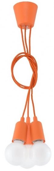 Sollux Lighting Diego lámpara colgante 3x60 W naranja SL.0585