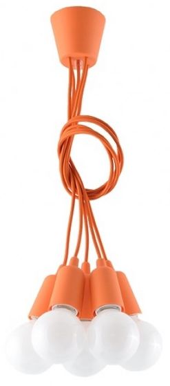 Sollux Lighting Diego lámpara colgante 5x60 W naranja SL.0586