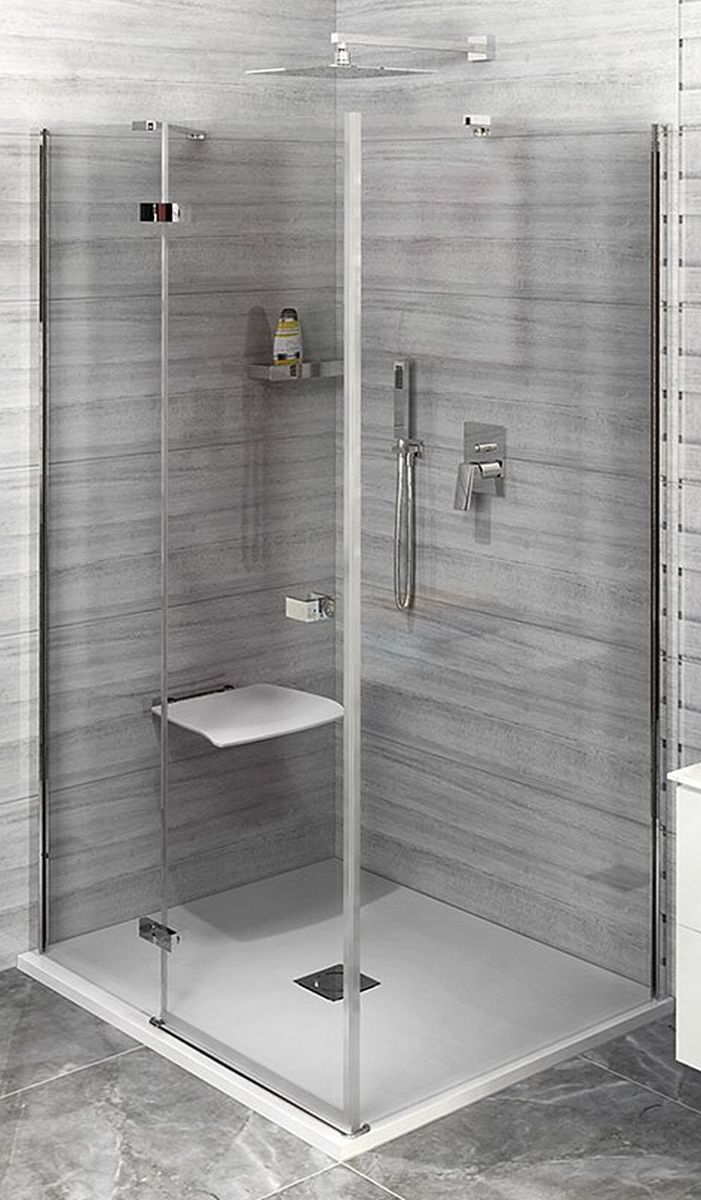 Polysan Fortis Line mampara de ducha 100 cm cromo brillante/vidrio transparente FL3510