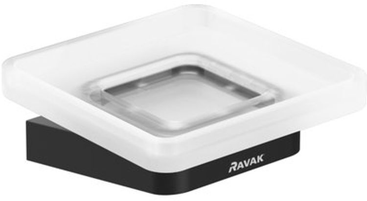 Ravak 10° jabonera de pared negro-blanco X07P556
