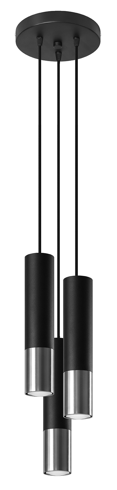 Sollux Lighting Loopez lámpara colgante 3x40 W negro-cromo SL.0943