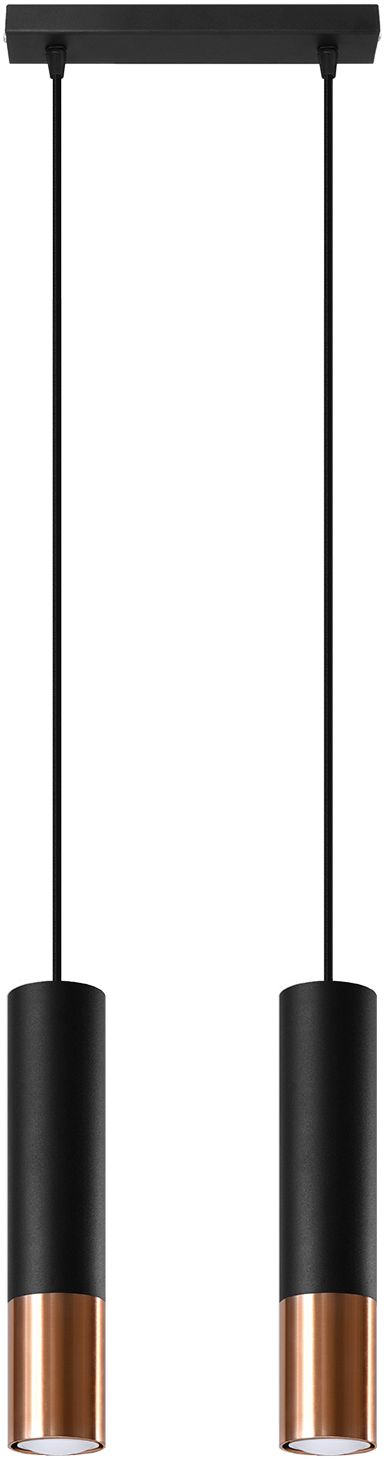 Sollux Lighting Loopez lámpara colgante 2x40 W negro-cobre SL.0947