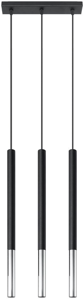 Sollux Lighting Mozaica lámpara colgante 3x40 W negro-cromo SL.0886