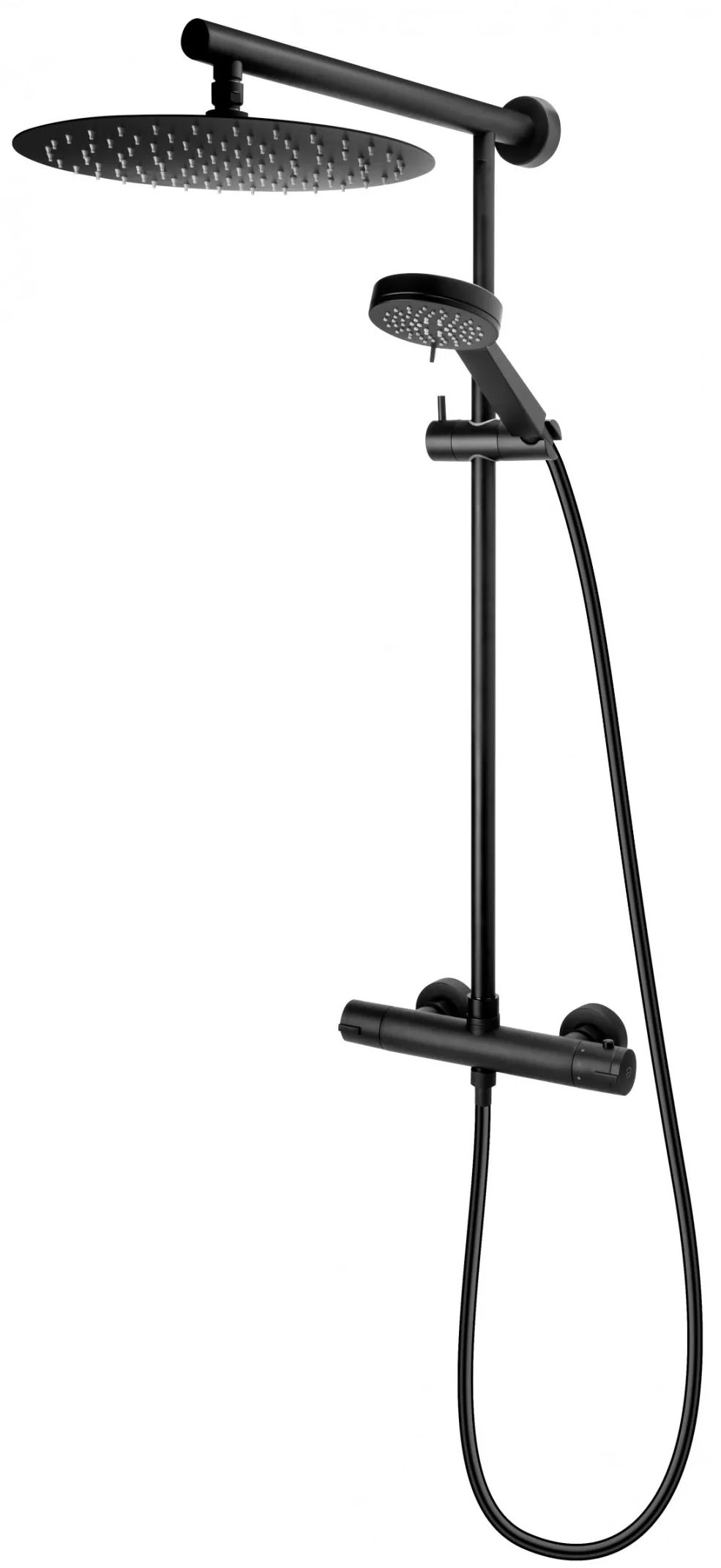 FDesign Anima conjunto de ducha a pared con termostato con rociador con efecto lluvia negro FD5-ANA-7U-22