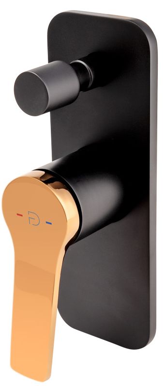 FDesign Seppia grifo de bañera y ducha empotrado negro FD1-SPA-7P-25