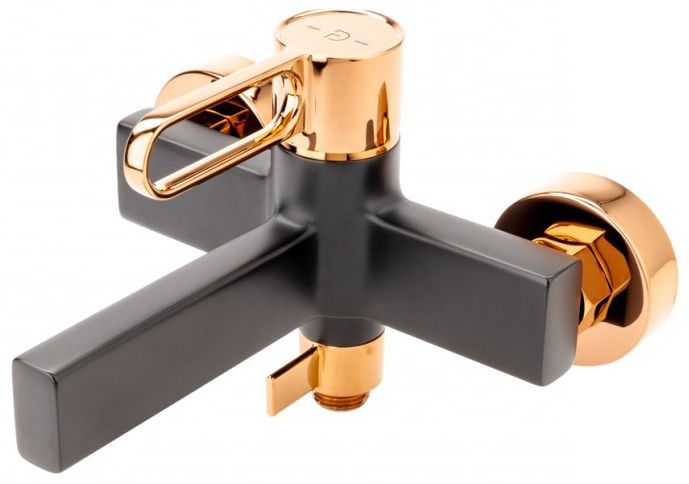 FDesign Zaffiro grifo de bañera y ducha a pared negro FD1-ZFR-1-25