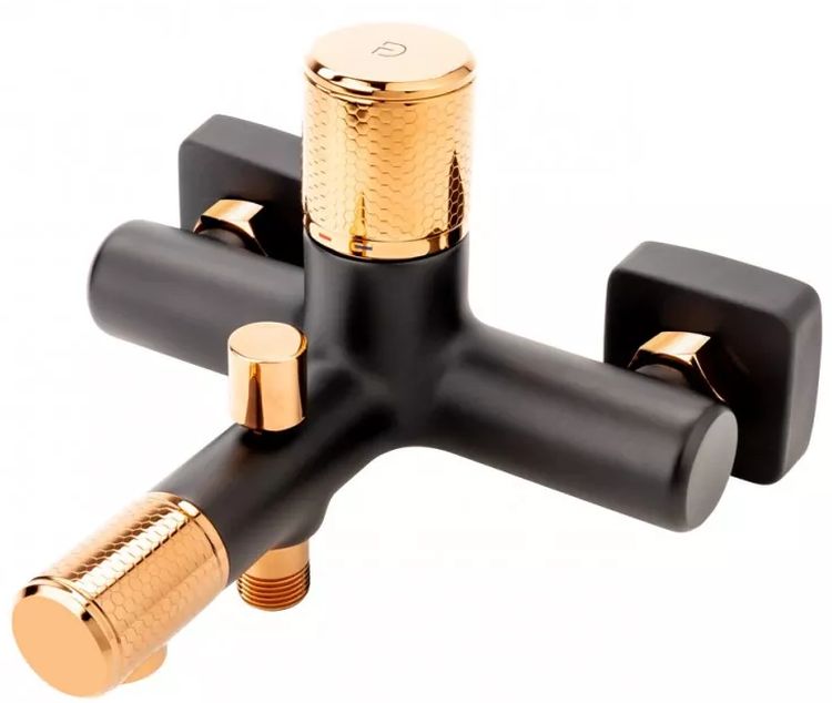 FDesign Ardesia grifo de bañera y ducha a pared negro FD1-ARD-1-25