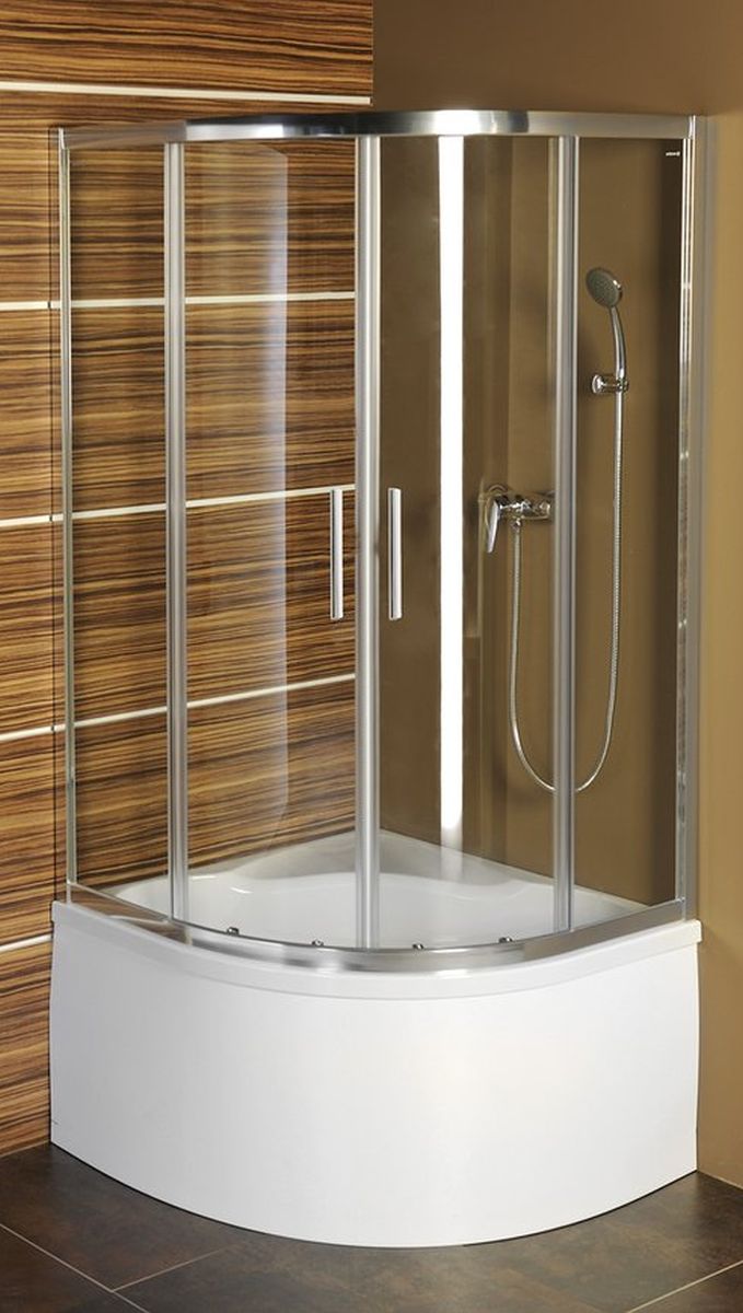 Polysan Selma cabina de ducha 90x90 cm semicircular cromo brillo/vidrio transparente MD2516