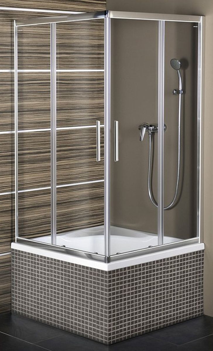 Polysan Carmen cabina de ducha 80x80 cm cuadrada cromo brillo/vidrio transparente MD5216