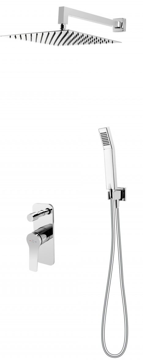 FDesign Seppia conjunto de ducha empotrado con rociador con efecto lluvia cromo FD1-SPA-7PSET-11