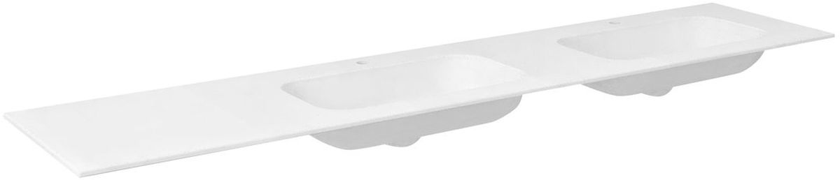 Sapho Aruba lavabo 240x51.5 cm rectangular para mueble-doble blanco AR240-B2R
