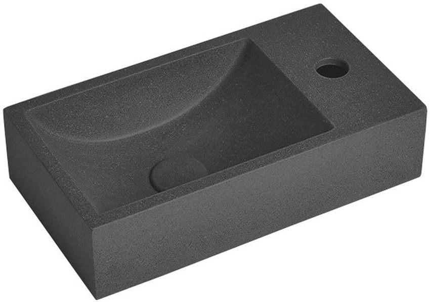 Sapho Small lavabo 40x22 cm rectangular clásico negro AR409