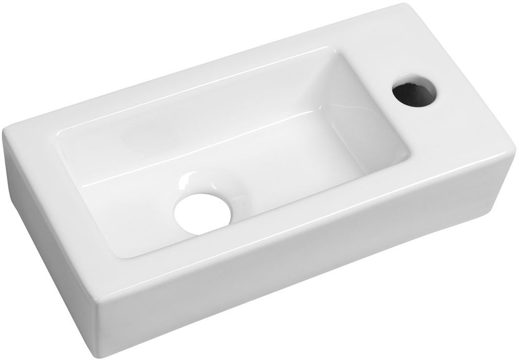 Sapho Small lavabo 37x19 cm rectangular clásico-sobre encimera blanco AR495
