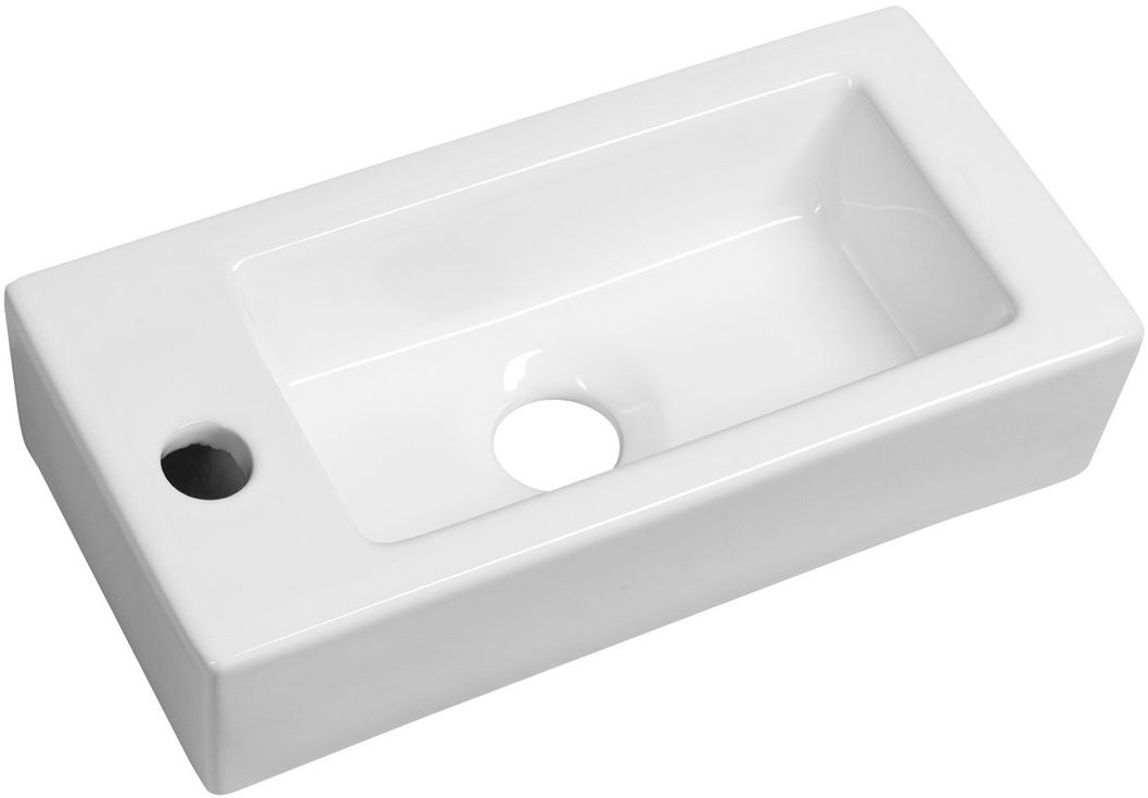Sapho Small lavabo 37x18 cm rectangular clásico-sobre encimera blanco AR496