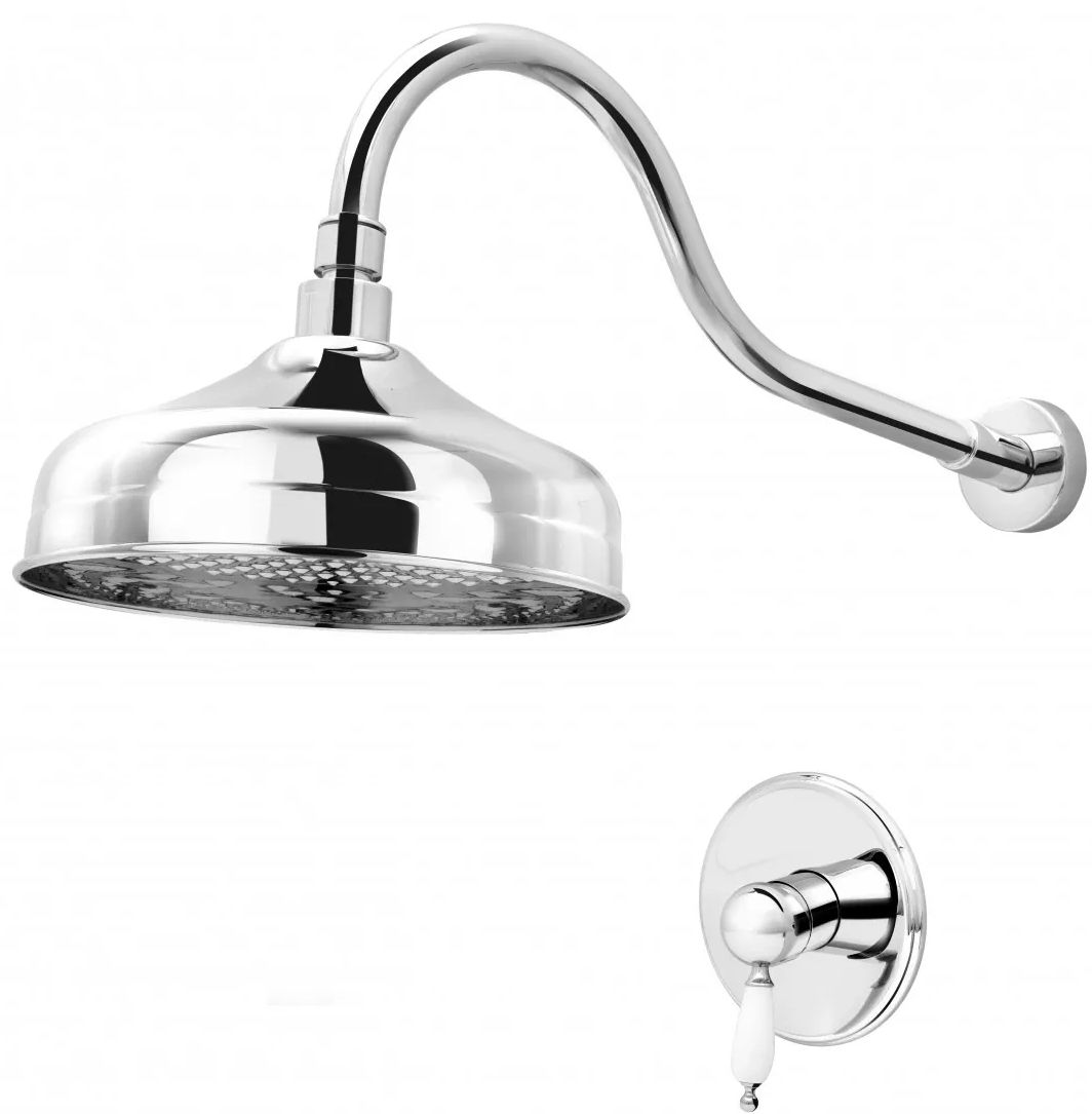 FDesign Lacrima conjunto de ducha empotrado con rociador con efecto lluvia cromo FD1-LRA-7PASET2-11