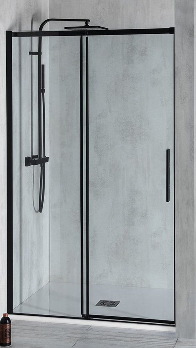 Polysan Altis Line Black puerta de ducha 141 cm corredera negro mate/vidrio transparente AL4112B