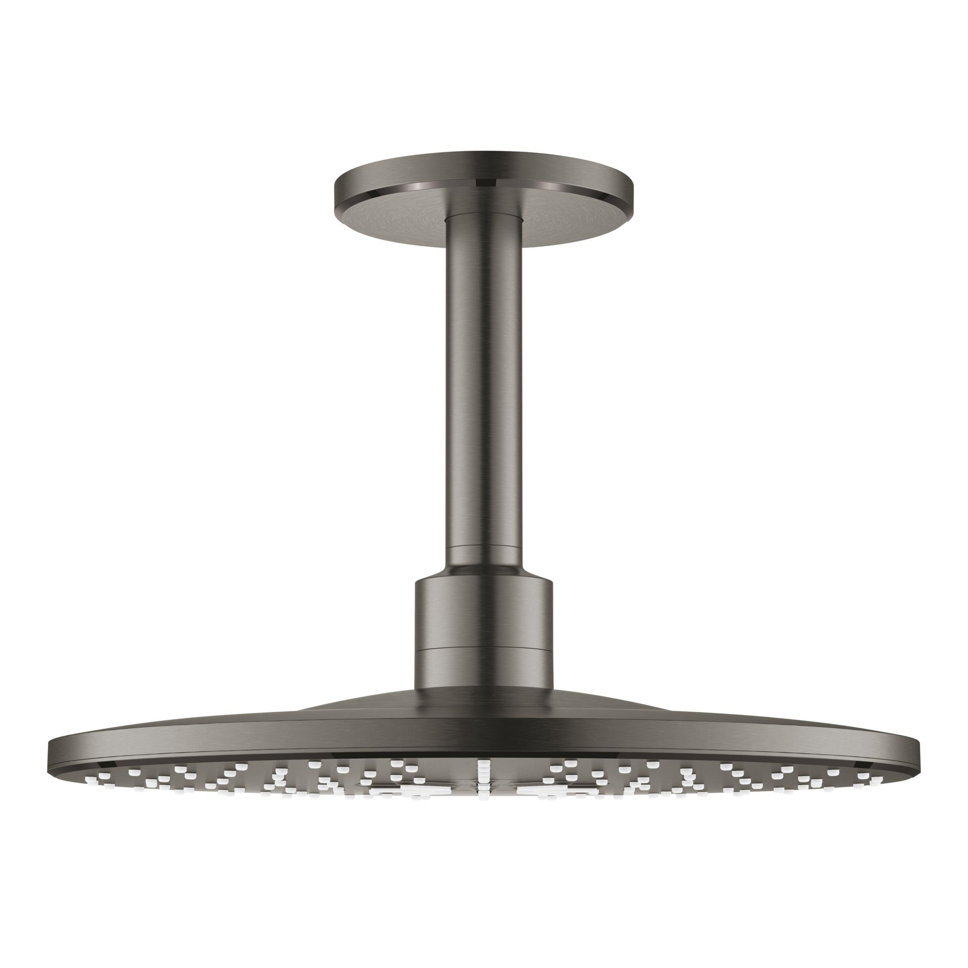 Grohe Rainshower brazo de ducha con efecto lluvia 31x31 cm circular Brushed Hard Graphite 26477AL0