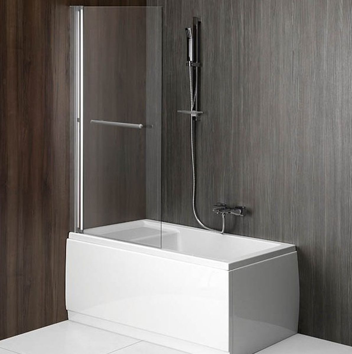 Polysan Rioni mampara de bañera 71 cm una pieza plata brillo/vidrio transparente 72915