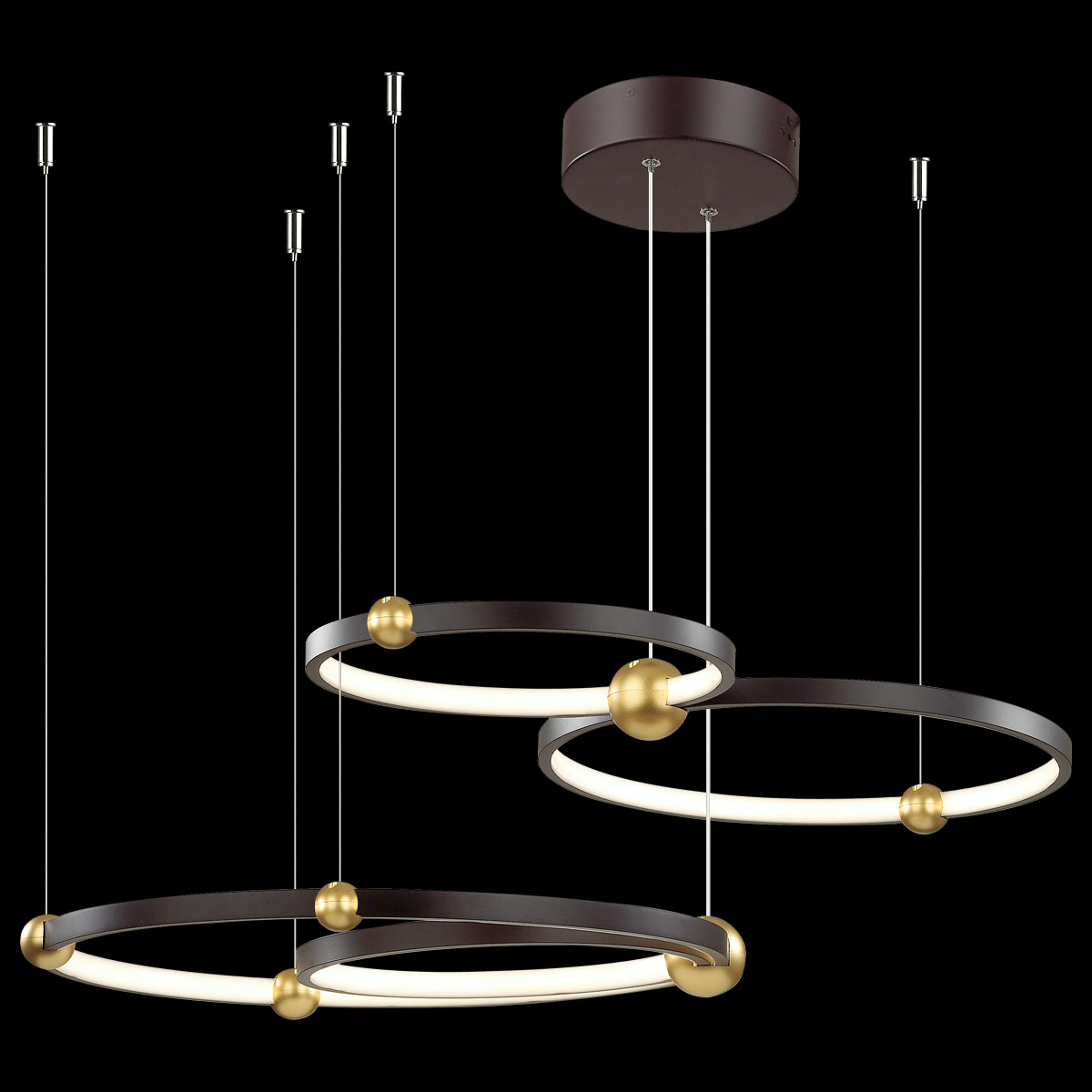 Altavola Design Aurora lámpara colgante 4x85 W negro-oro LA112/P_50_3k_black