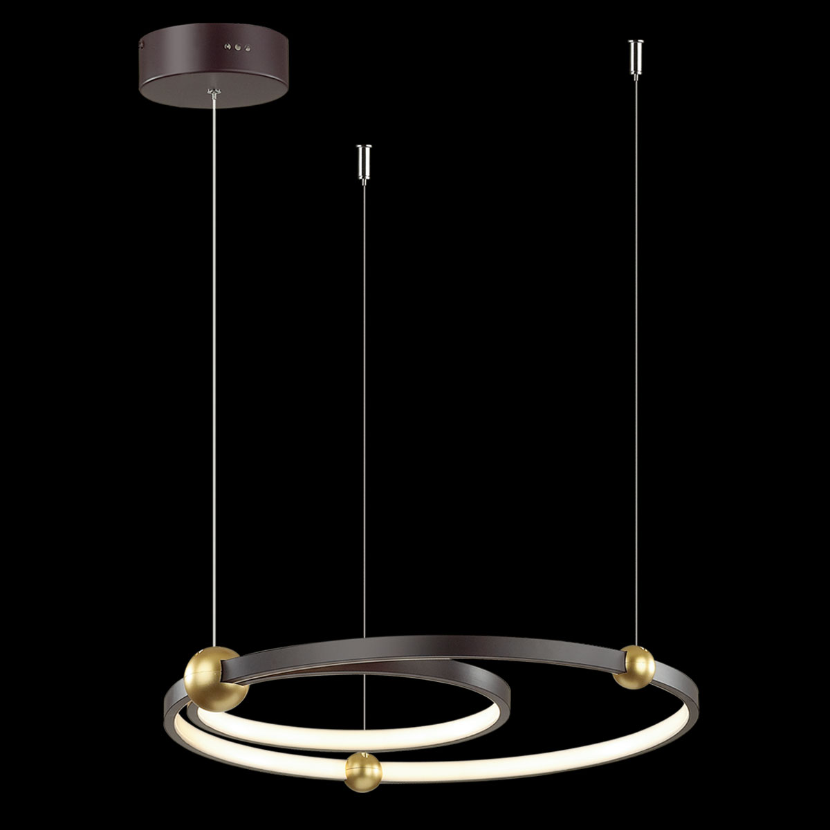 Altavola Design Aurora lámpara colgante 2x49 W negro-oro LA110/P_50_3k_black