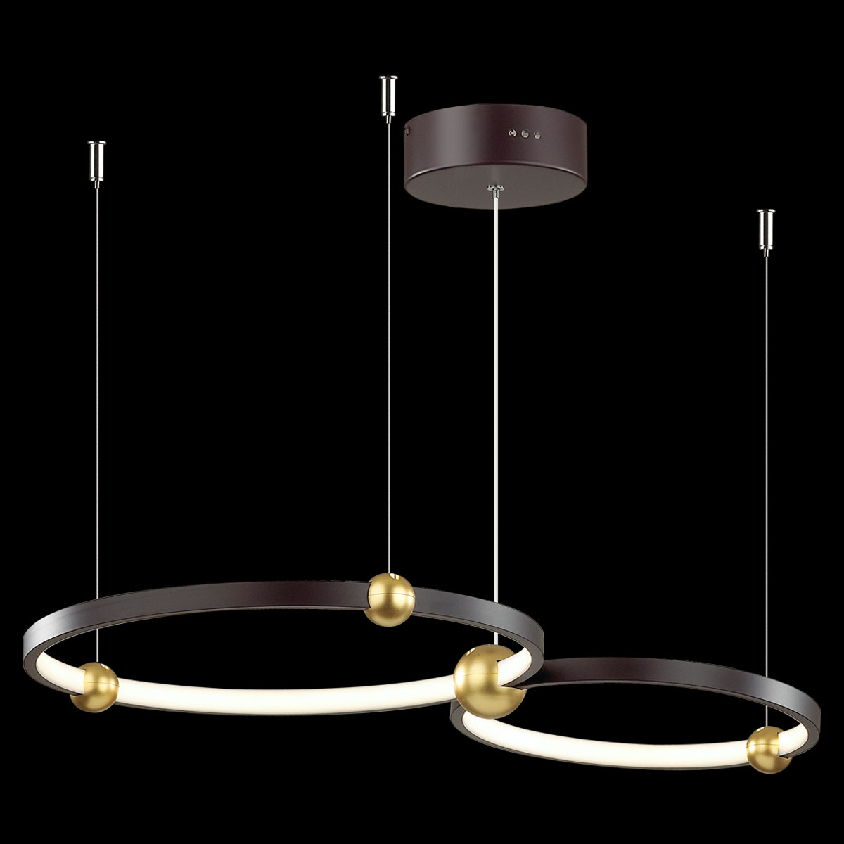 Altavola Design Aurora lámpara colgante 2x43 W negro-oro LA110/P_40_3k_black