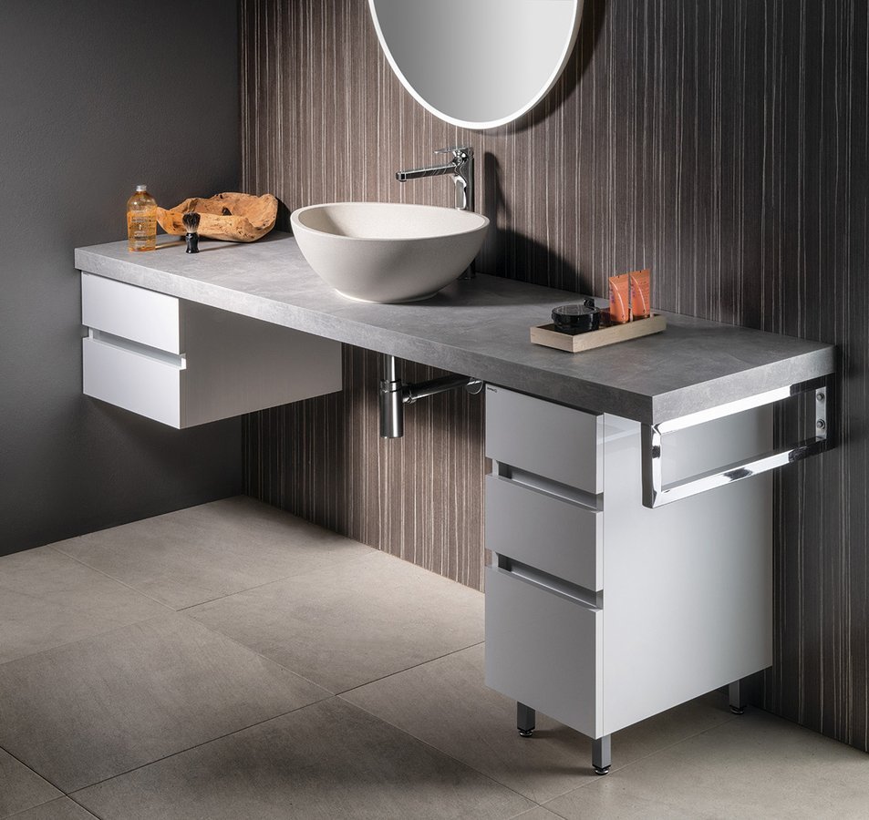 Sapho Avice encimera 210x49.5 cm grafito-gris AV217