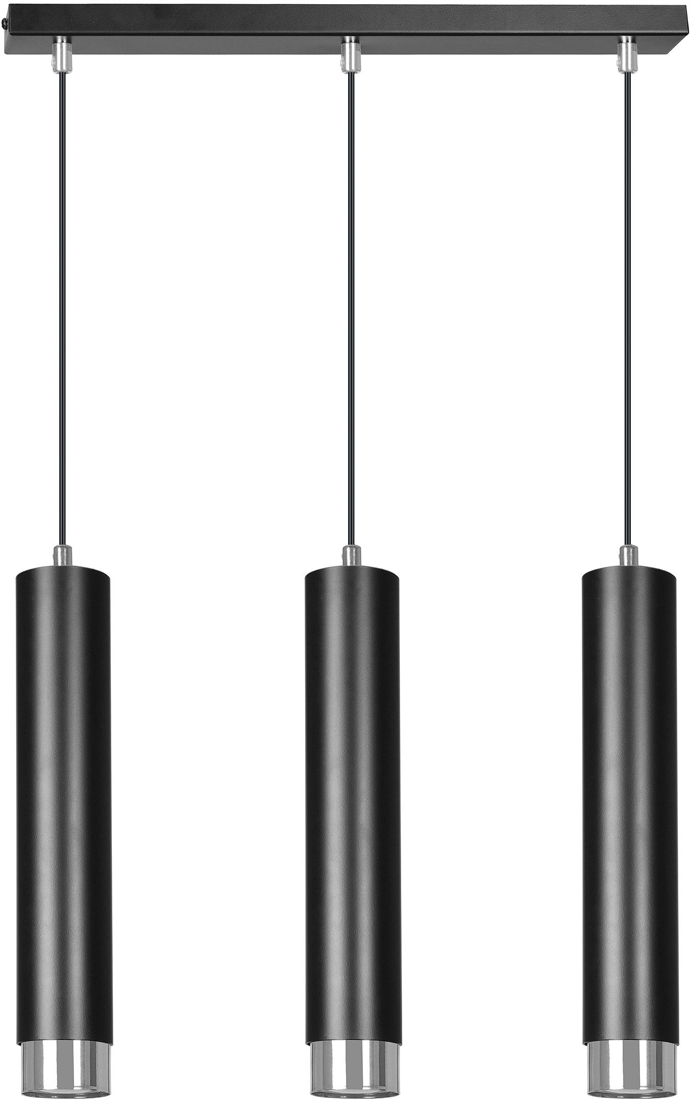 Emibig lámpara colgante 3x8 W negro-cromo 643/3