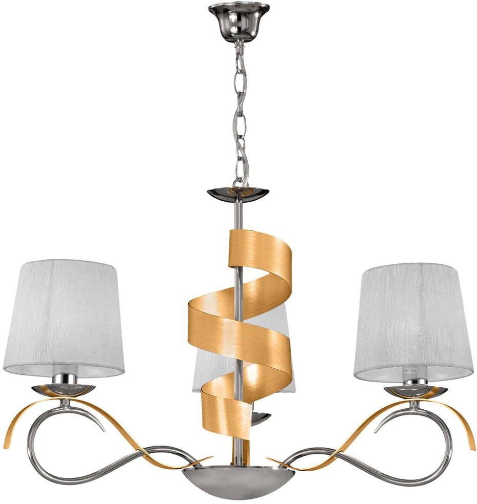 Candellux Denis lámpara colgante 3x40 W cromo-oro 33-23421