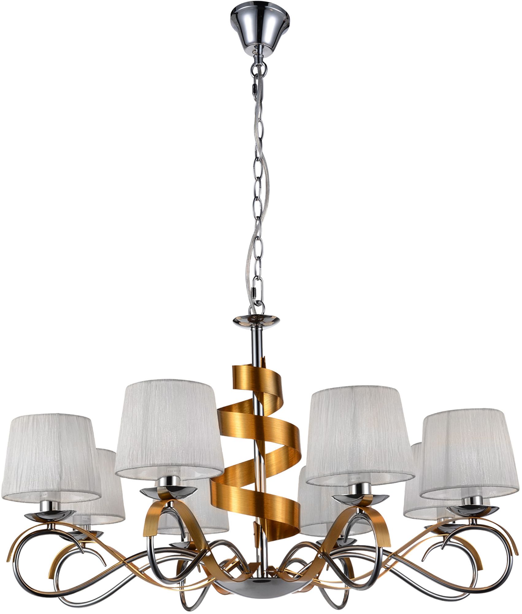 Candellux Denis lámpara colgante x40 W cromo-gris/gris ceniza 38-23469