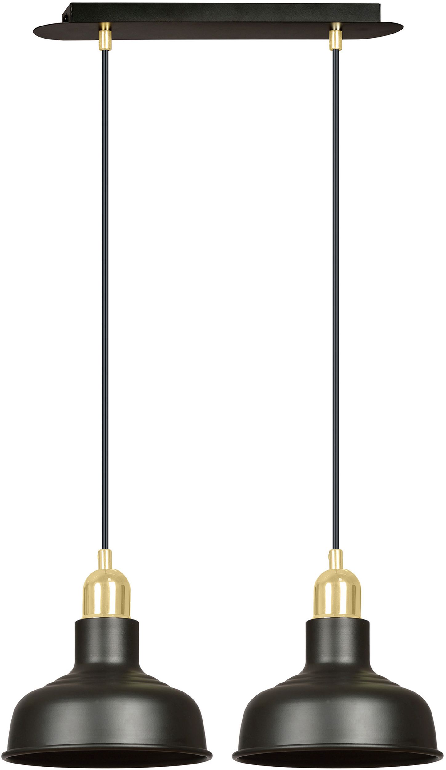 Emibig Ibor lámpara colgante 2x15 W negro-oro 1042/2
