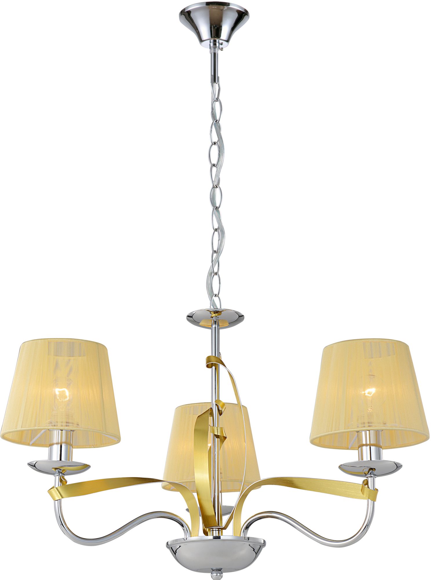 Candellux Diva lámpara colgante 3x40 W cromo-oro 33-55057