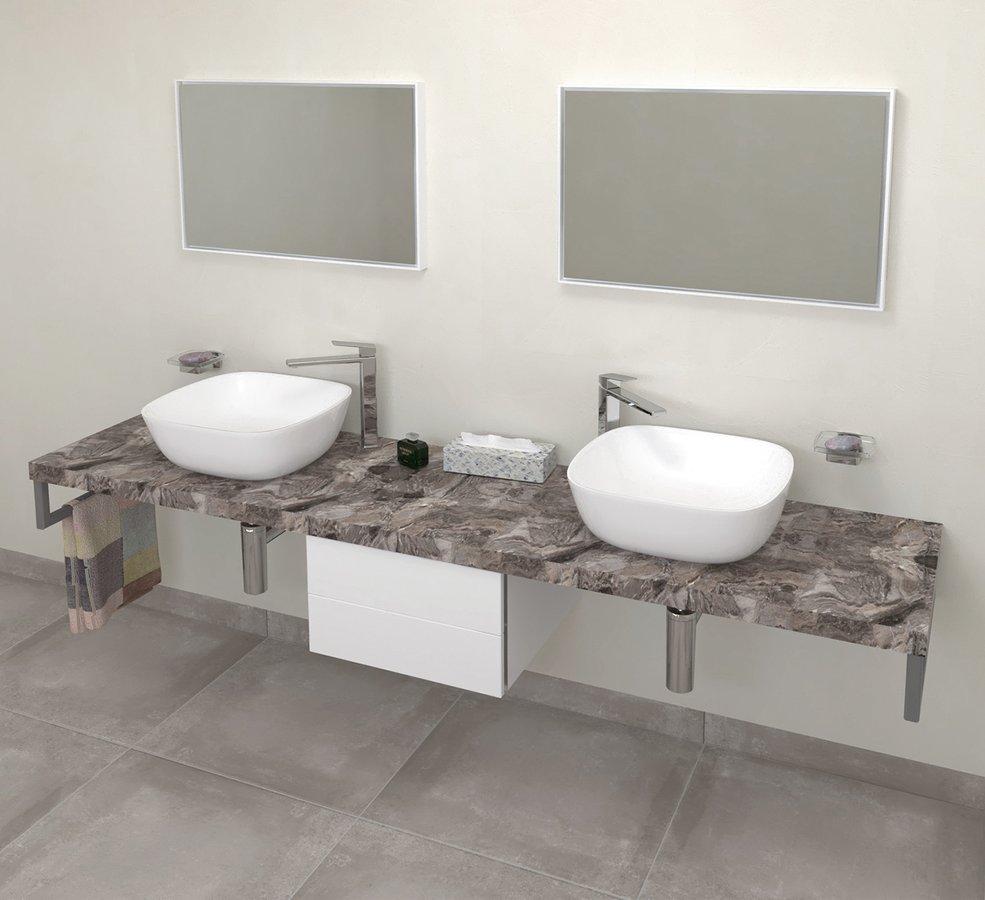 Sapho Avice encimera 240x49.5 cm gris AV2410