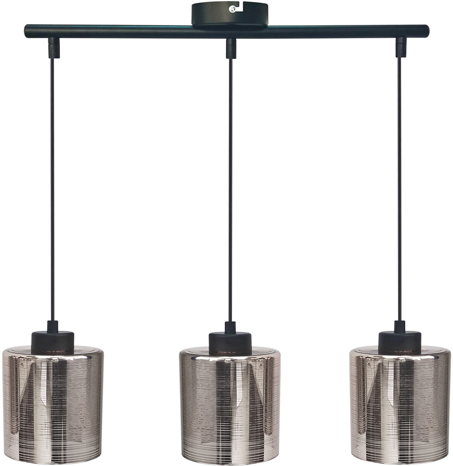 Candellux Cox lámpara colgante 3x60 W negro-cromo 33-53886