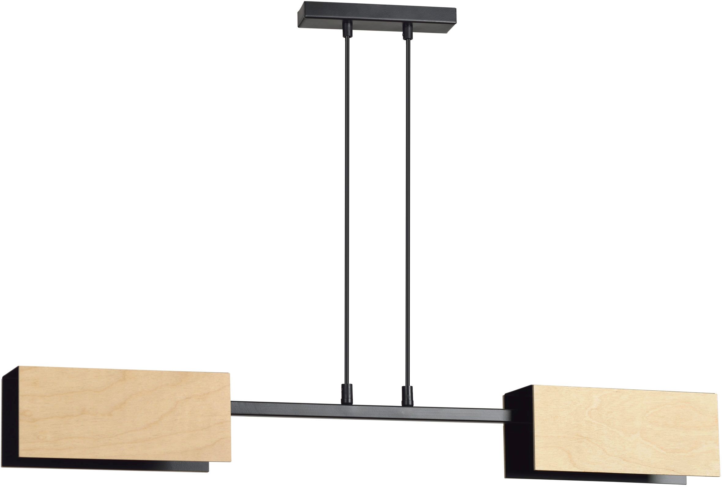 Emibig Zaper lámpara colgante 2x15 W negro-madera 616/2