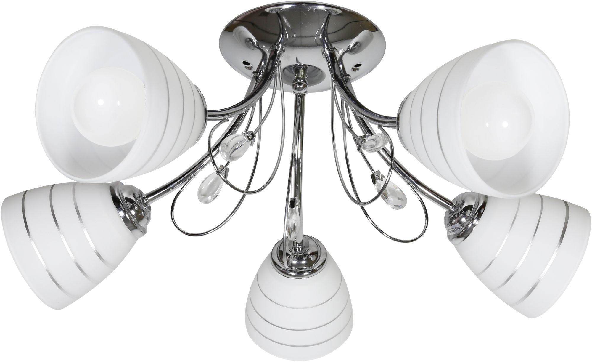Candellux Simpli lámpara de techo 5x40 W blanco-cromo 35-63854