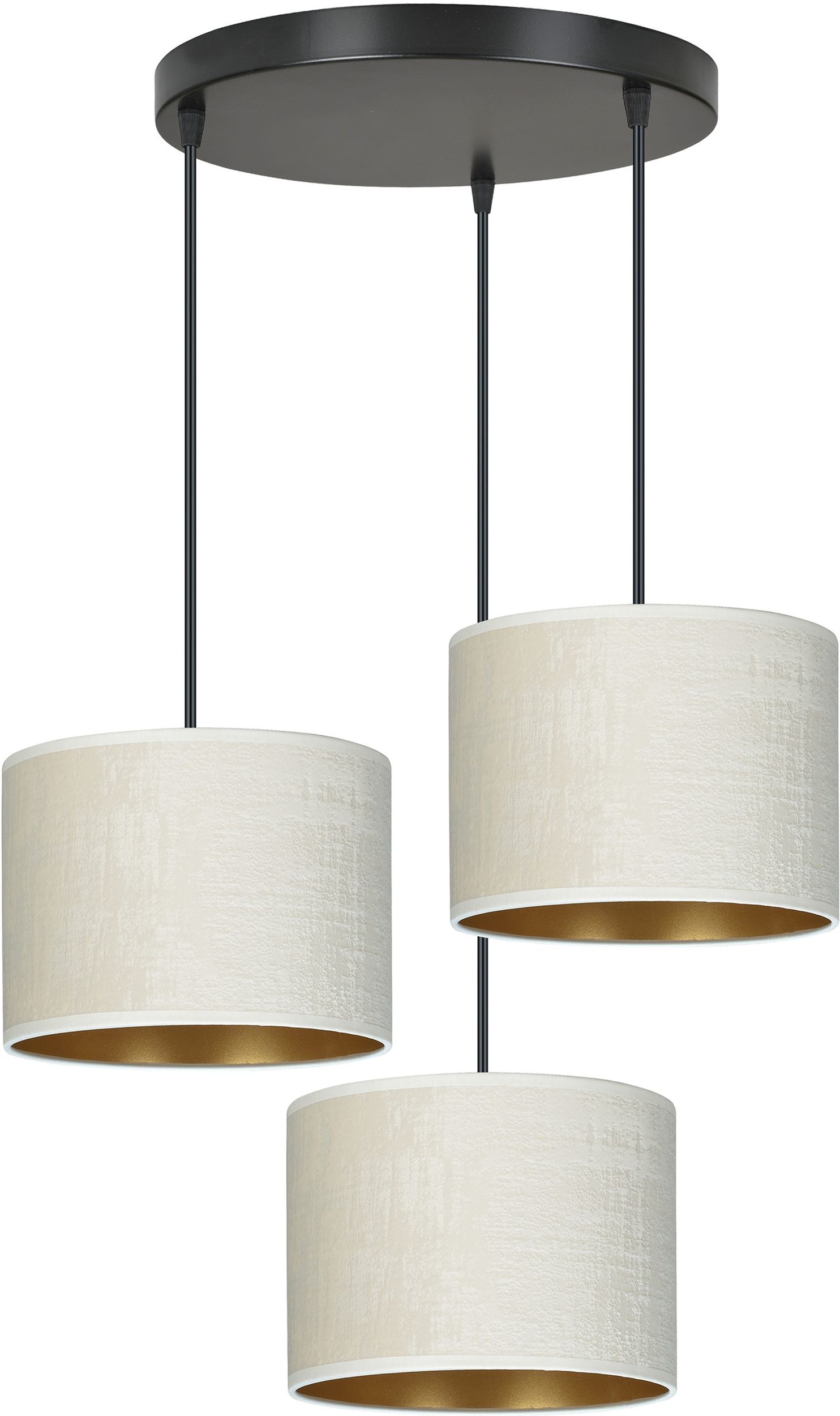 Emibig Hilde lámpara colgante 3x15 W blanco-negro-oro 1052/3PREM