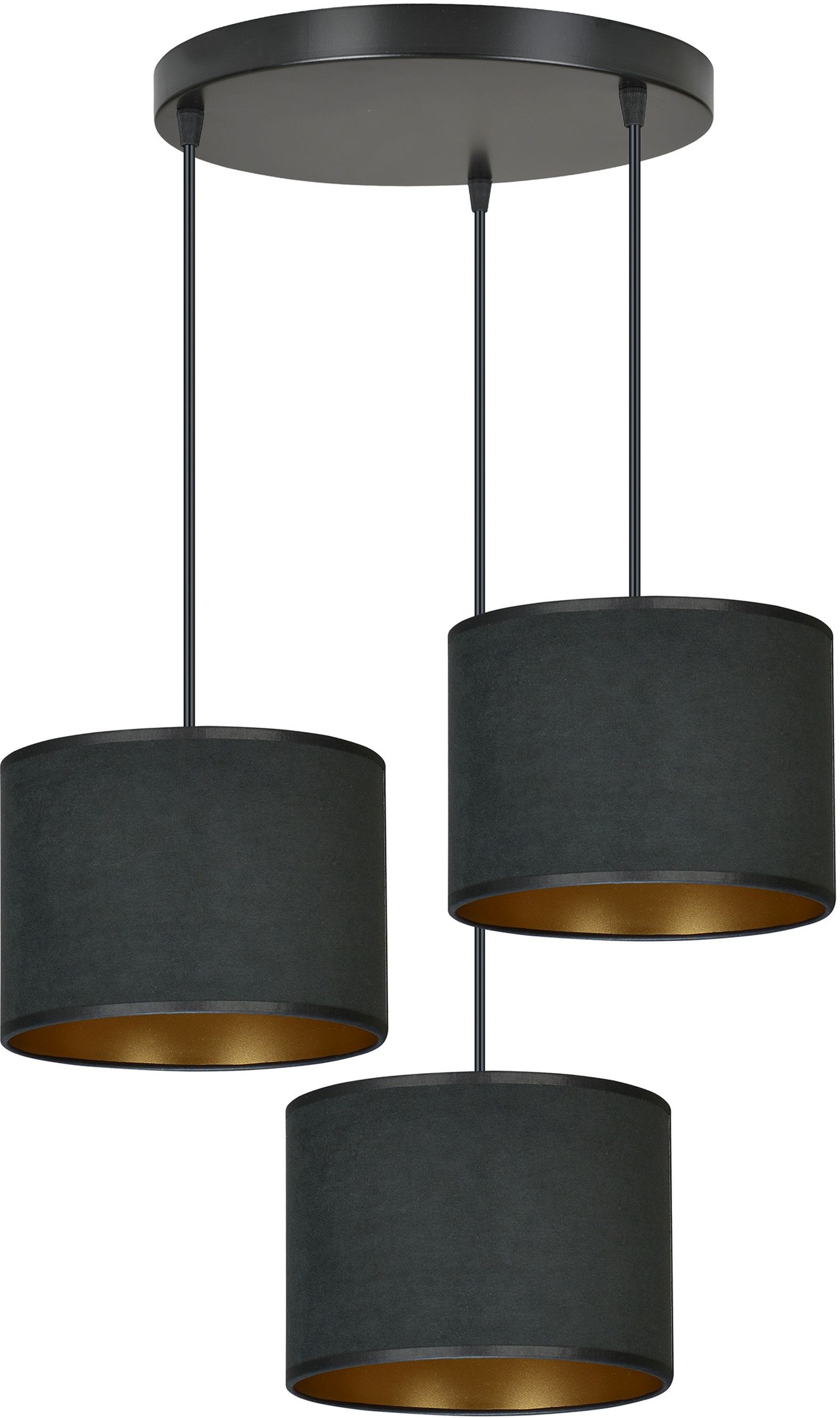 Emibig Hilde lámpara colgante 3x15 W negro-oro 1054/3PREM