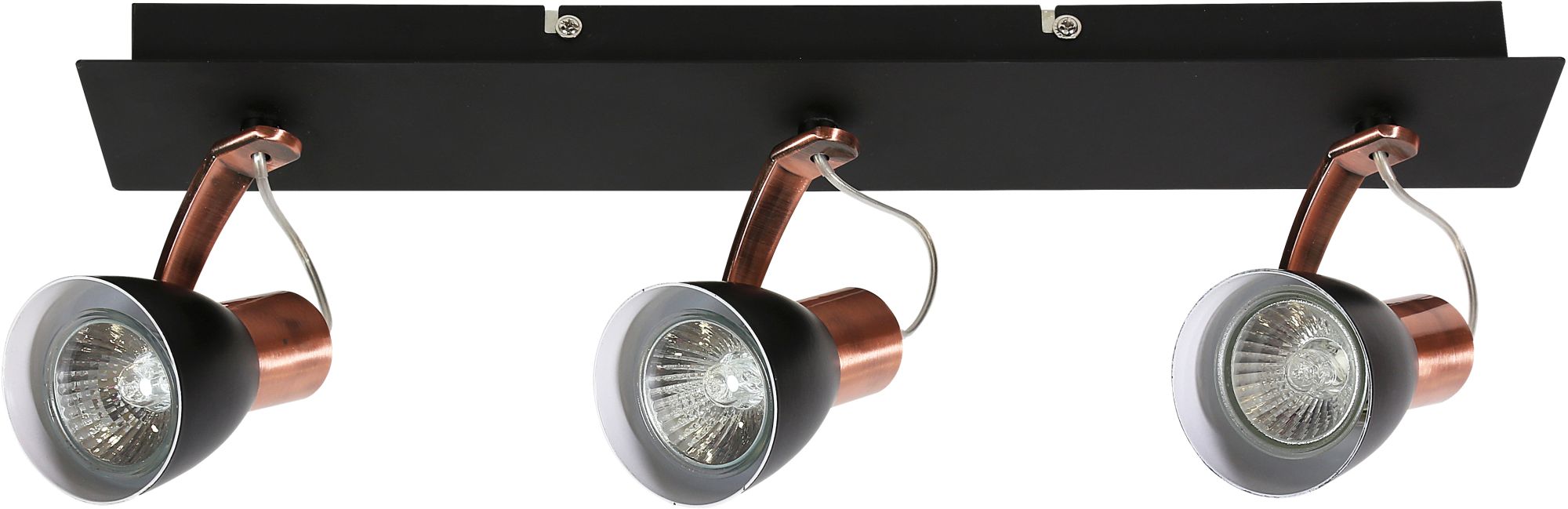 Candellux Markus lámpara de techo 3x50 W negro-cobre 93-35608-M
