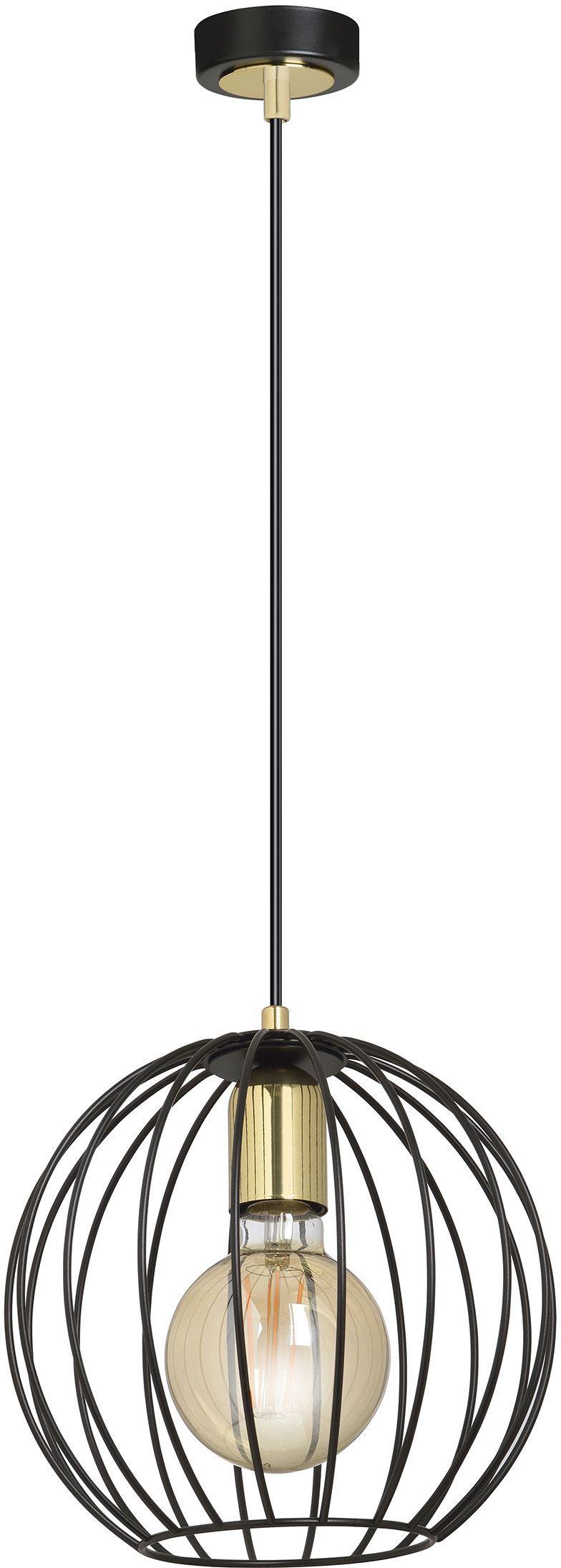 Emibig Albio lámpara colgante 1x15 W negro-oro 144/1