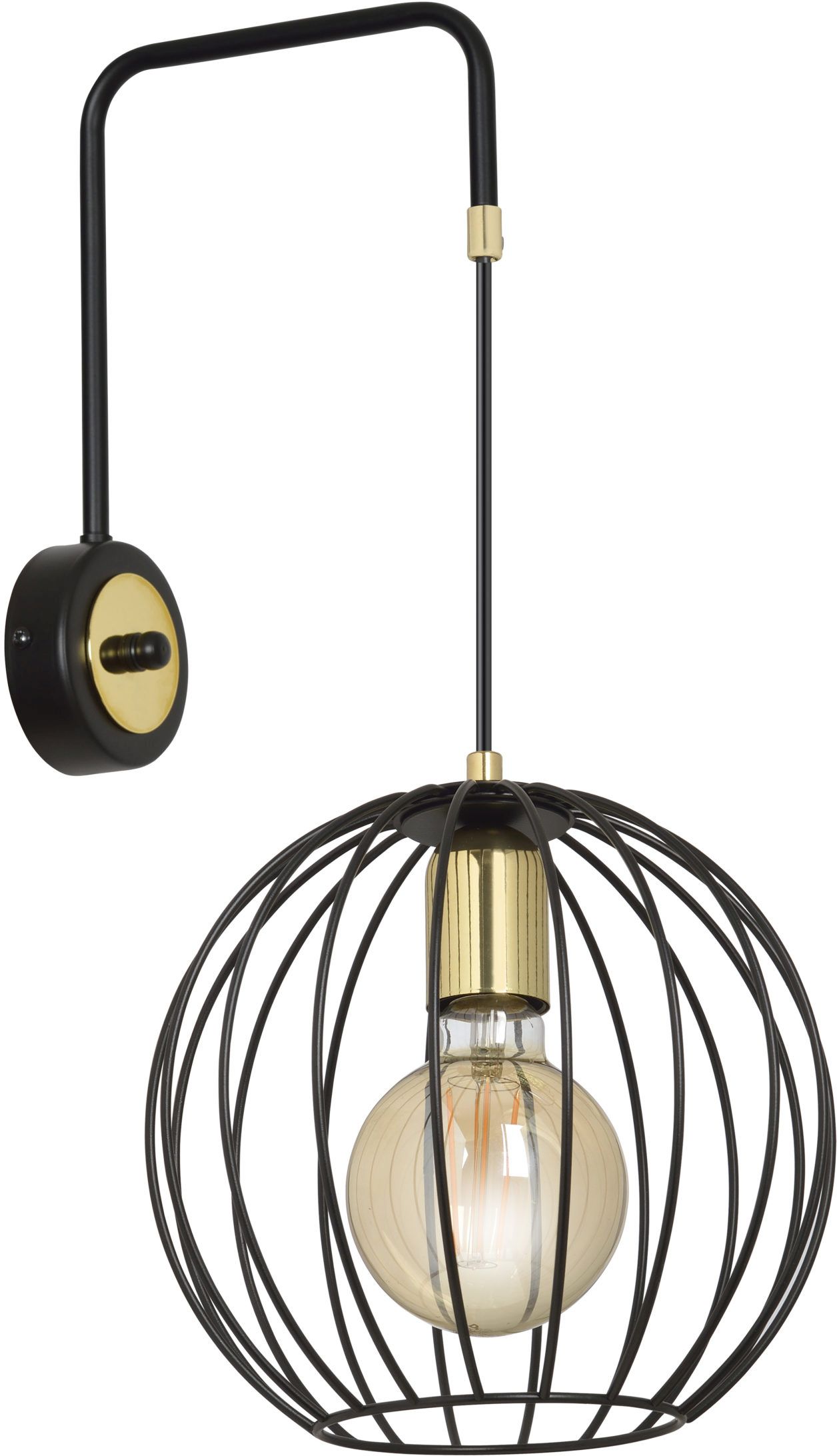 Emibig Albio lámpara de pared 1x15 W negro-oro 144/K1