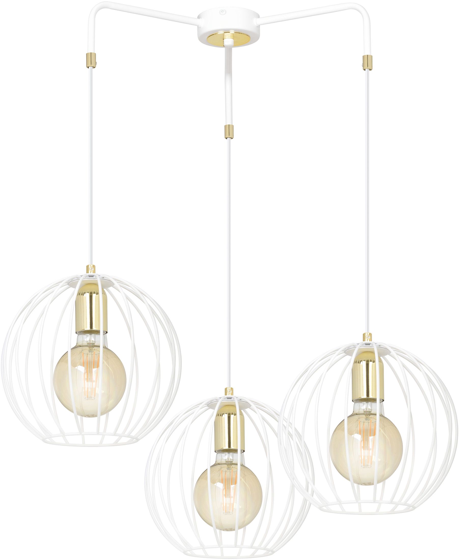 Emibig Albio lámpara colgante 3x15 W blanco-oro 145/3