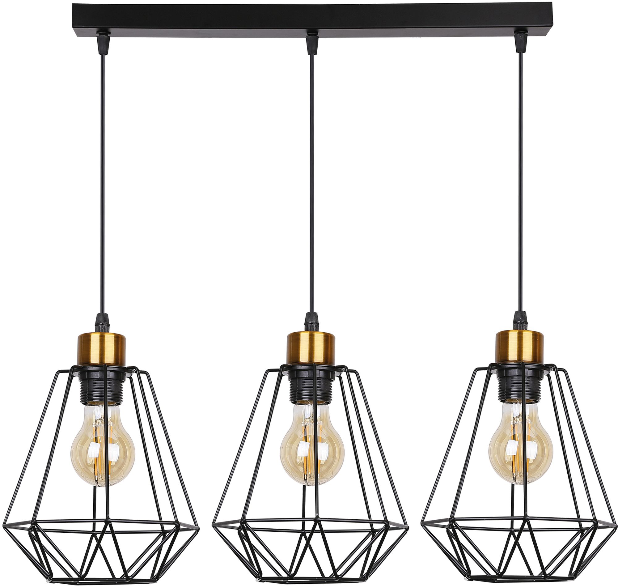Candellux Primo lámpara colgante 3x60 W negro-pátina 33-00231
