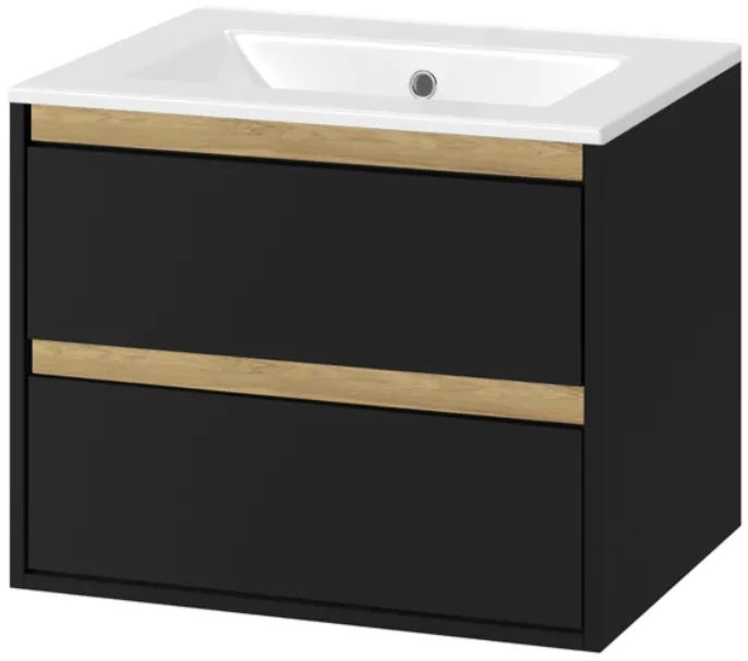 Excellent Tuto armario 60x45.7x50 cm suspendido, para lavabo negro-roble MLEX.0103.600.BKBL