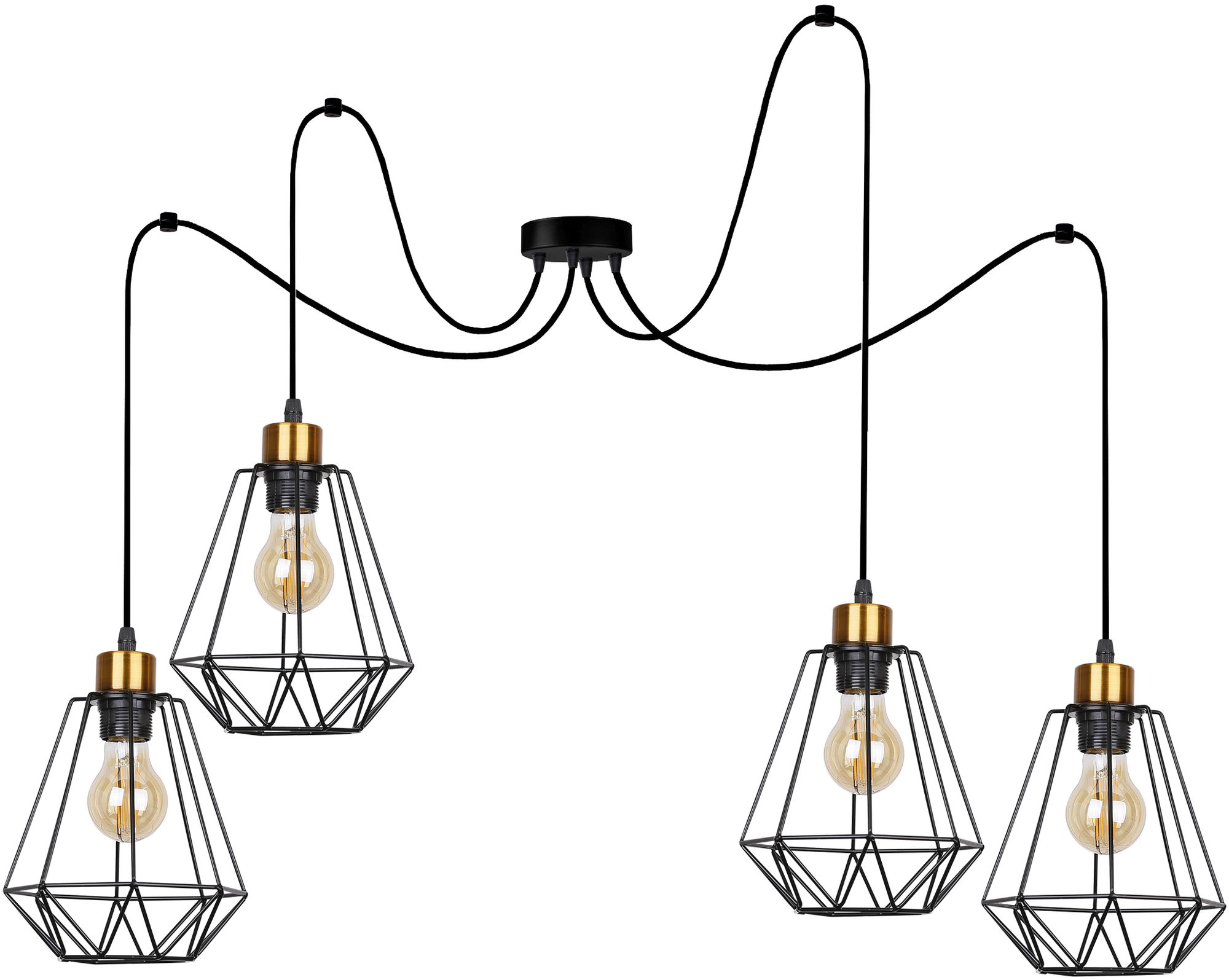 Candellux Primo lámpara colgante 4x60 W negro-pátina 34-00309