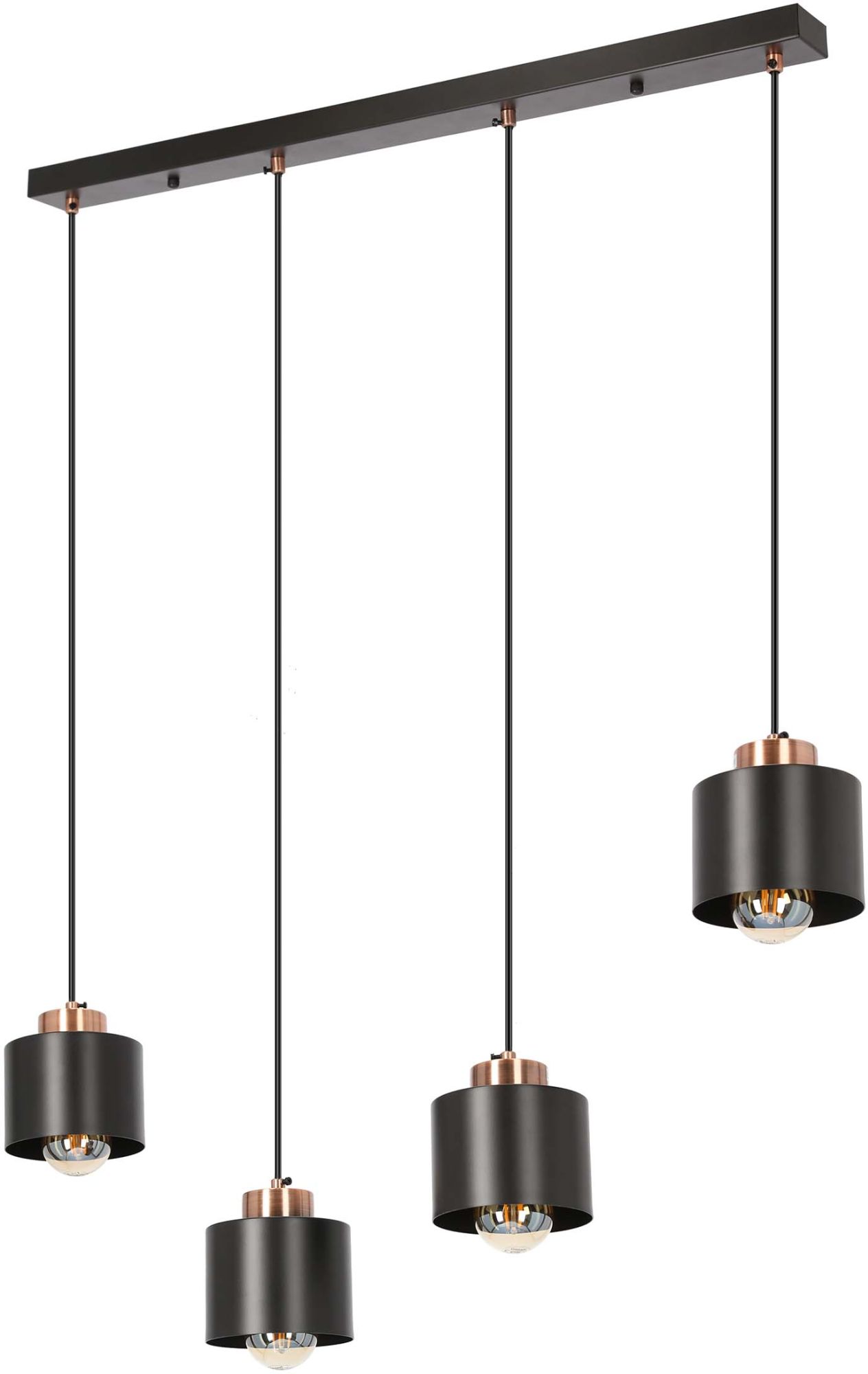 Candellux Olena lámpara colgante 4x60 W negro 34-78131
