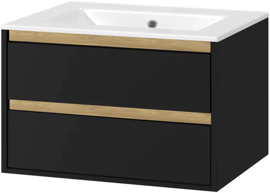 Excellent Tuto armario 80x45.7x50 cm suspendido, para lavabo negro-roble MLEX.0103.800.BKBL