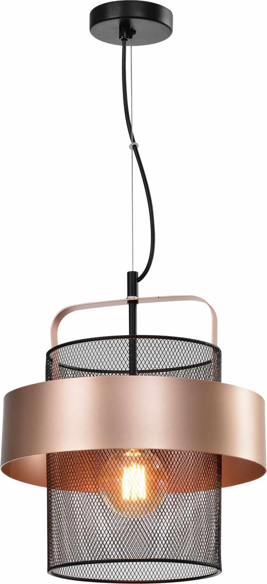 Candellux Fiba lámpara colgante 1x40 W negro-cobre 31-78490